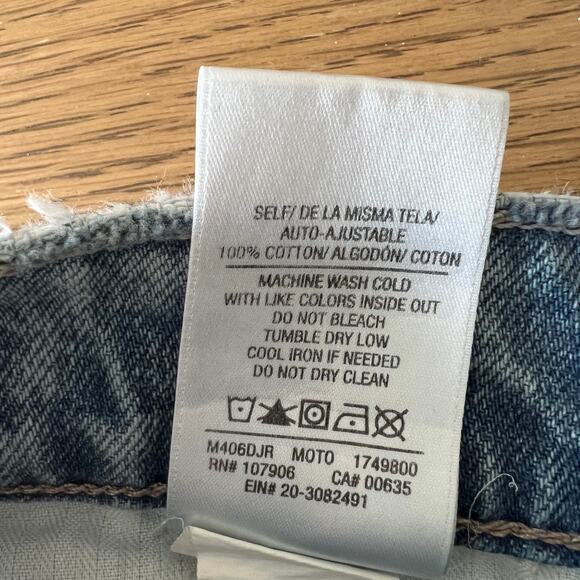 Hudson Mens Blinder Biker Moto‎ Light Acid Wash Distressed Jeans Size 31 x 32 - Picture 5 of 6